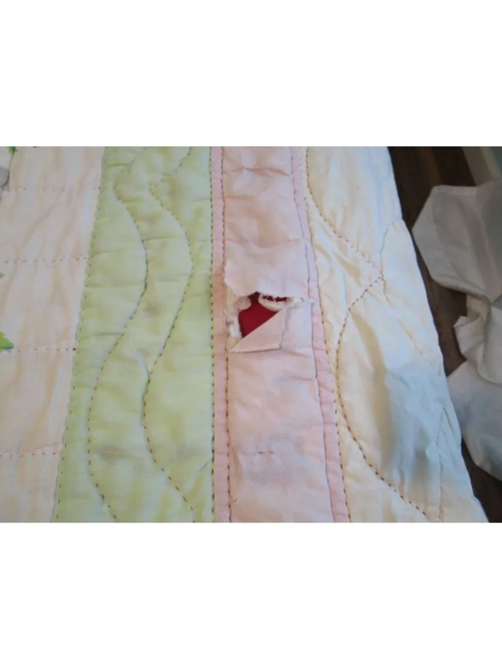 Vintage Wilendur Royal Rose Tablecloth Quilt Torn Damage 81x74 Cutter Quilt